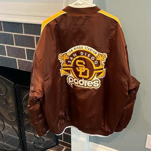 Rare Vintage San Diego PADRES MLB Cooperstown G-III Carl Banks Satin Jacket - Picture 3 of 17